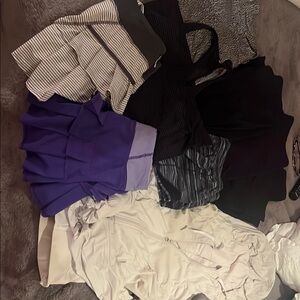 Lululemon Athletica Purple Pleated Button Down Blouse